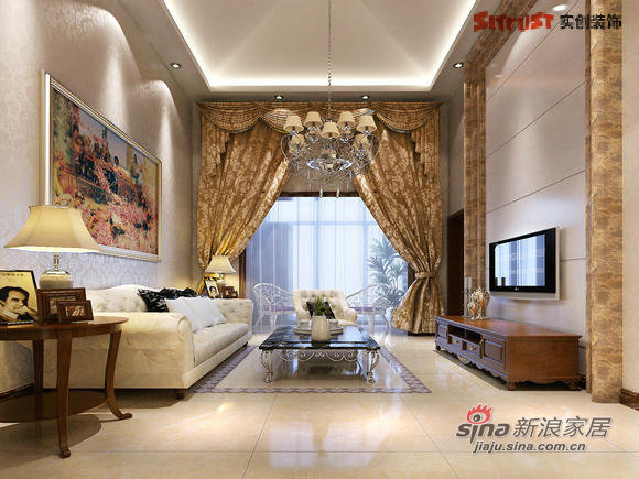 欧式 三居 客厅图片来自用户2746948411在16万打造140平欧式奢华金色漫香林83的分享