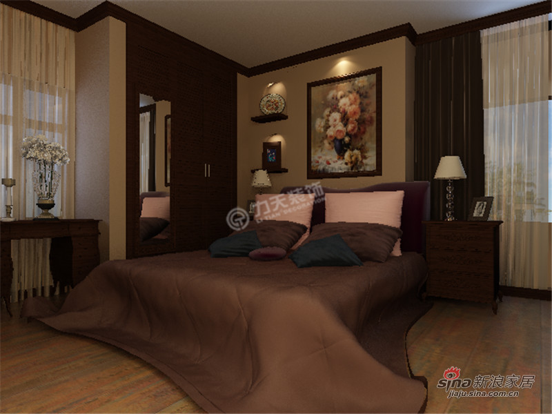 美式 二居 卧室图片来自用户1907686233在金融街中心-两室一厅80㎡-美式风格32的分享