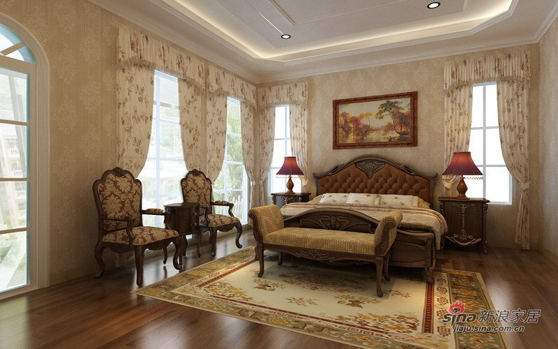 欧式 别墅 卧室图片来自用户2557013183在简欧风格打造350平典雅大气三层别墅63的分享