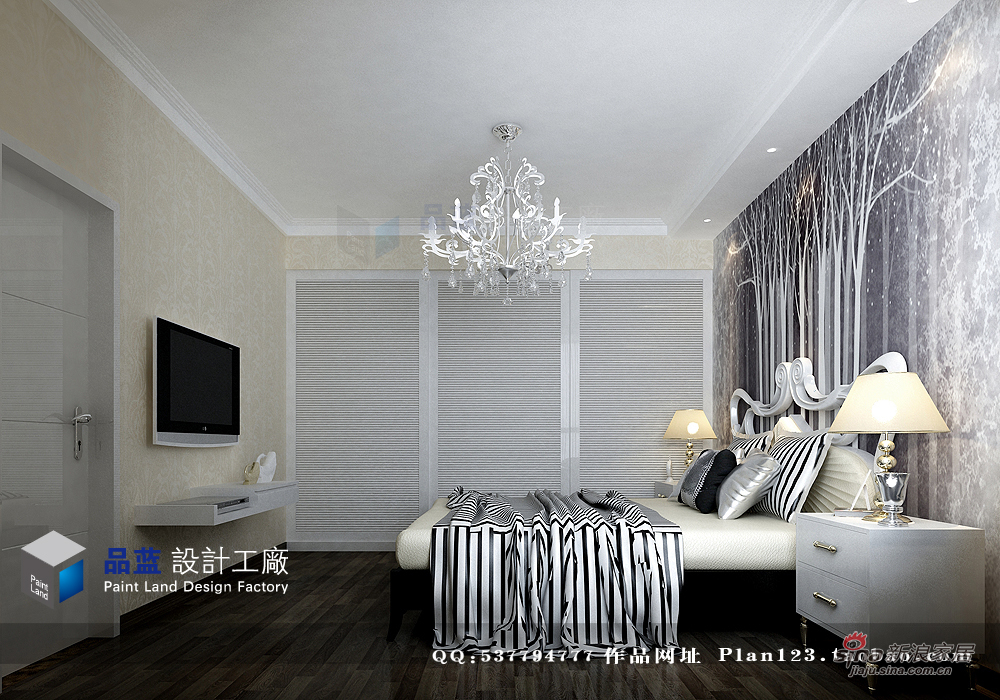 简约 三居 卧室图片来自用户2557979841在97平米银光树影样板房67的分享