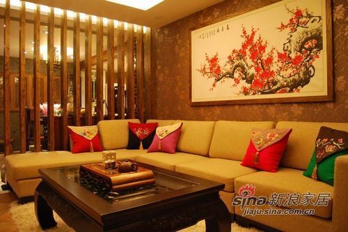 中式 二居 客厅图片来自用户1907662981在兵哥哥9万装100平完美中式婚房89的分享