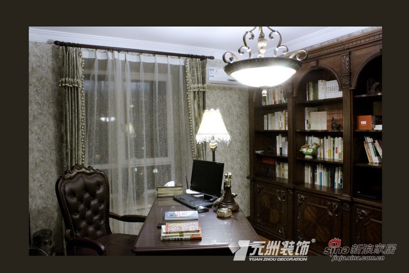 中式 三居 书房图片来自用户1907661335在144平米中式古典风格 回归家的感觉74的分享