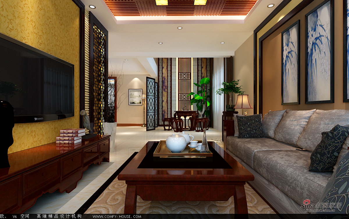中式 别墅 客厅图片来自用户1907662981在新中式风格设计84的分享