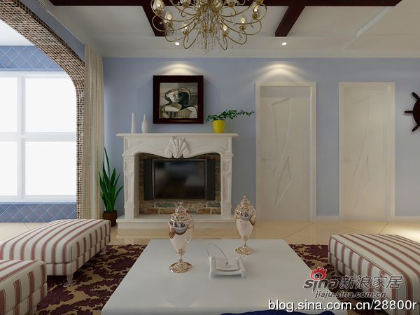 地中海 二居 客厅图片来自用户2757320995在100平清新地中海风格2居室77的分享
