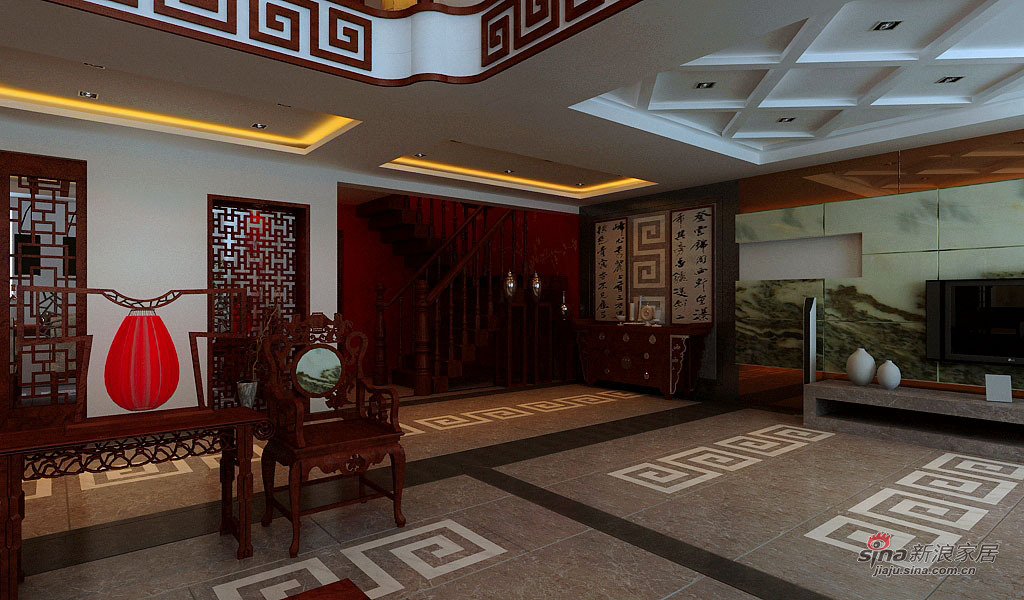 中式 别墅 客厅图片来自用户1907659705在【品质生活】-中式别墅89的分享