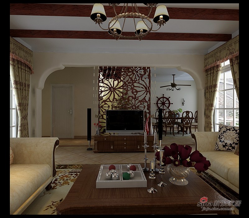 欧式 别墅 客厅图片来自用户2757317061在固安孔雀城210平米的欧式风情23的分享