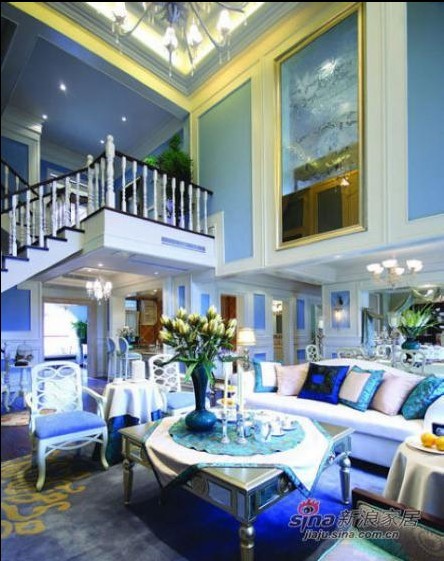 地中海 复式 客厅图片来自用户2757320995在美人鱼的奢华世界 82平方梦幻感蓝色复式家装41的分享