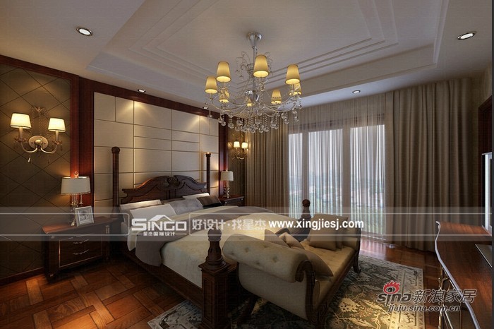 欧式 别墅 卧室图片来自用户2746889121在700平米大空间的欧式别墅装修94的分享