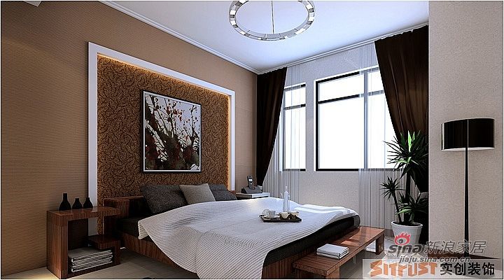 简约 三居 卧室图片来自用户2739378857在131平三居室装修设计案例75的分享