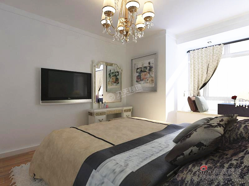 欧式 三居 卧室图片来自用户2746869241在保利玫瑰湾94㎡-3室1厅-简欧风格69的分享