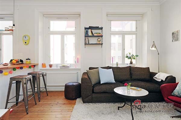 欧式 一居 客厅图片来自用户2757317061在斯德哥尔摩47平米一居室开放式空间设计62的分享