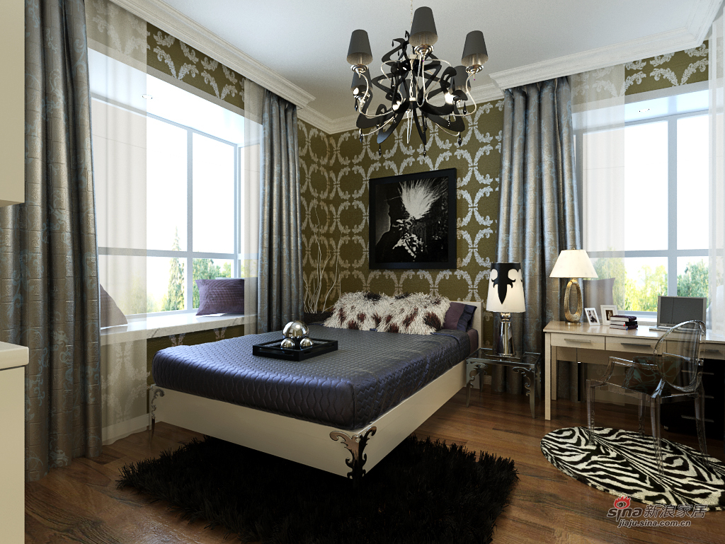 欧式 复式 卧室图片来自用户2772873991在【高清】欧式古典290平米复式大图73的分享