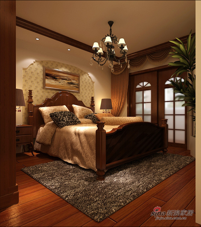 地中海 三居 卧室图片来自用户2757320995在135平三居室美式风格装修案例99的分享