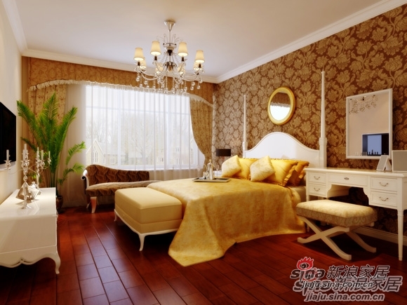 欧式 三居 卧室图片来自用户2557013183在10万元装修152平米的奢华欧式33的分享