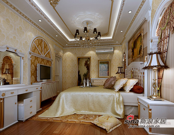 欧式 三居 卧室图片来自用户2746889121在7.2万铸造欧式奢华三居室14的分享