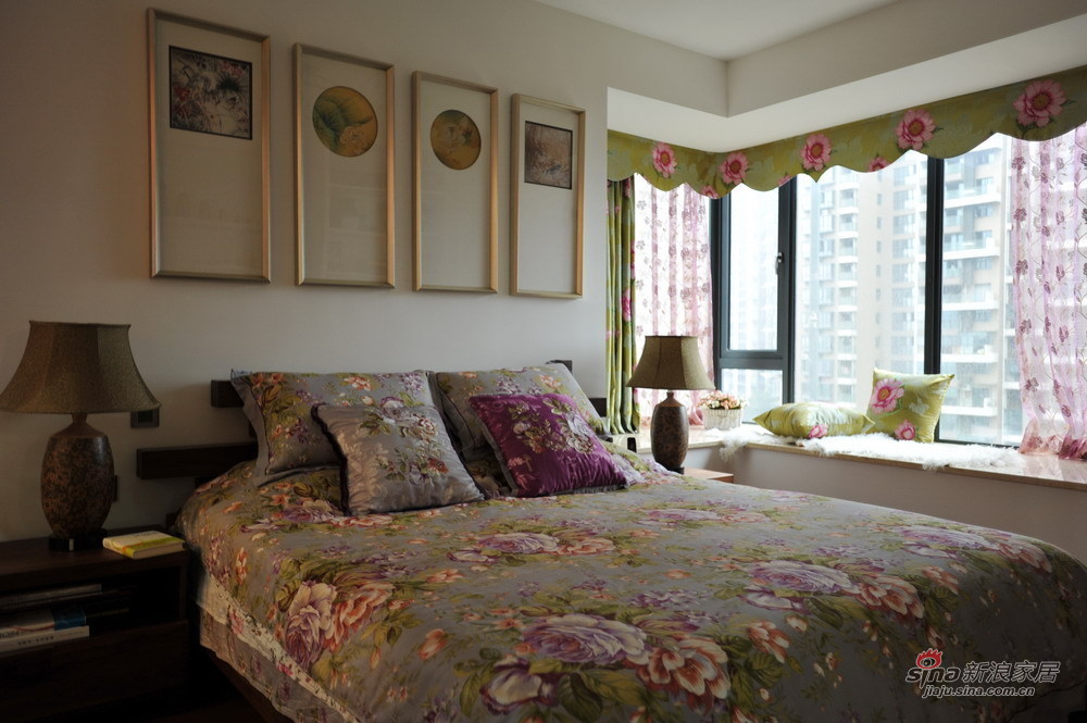 中式 二居 卧室图片来自装修微日记在【高清】98平新中式悠闲雅致空间55的分享