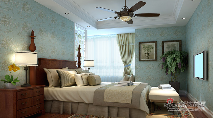 地中海 二居 卧室图片来自用户2757320995在80平米的欧式混搭大宅风范99的分享