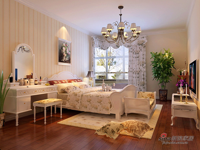 欧式 三居 卧室图片来自用户2746869241在7.8万装120平简欧高贵优雅三居室46的分享