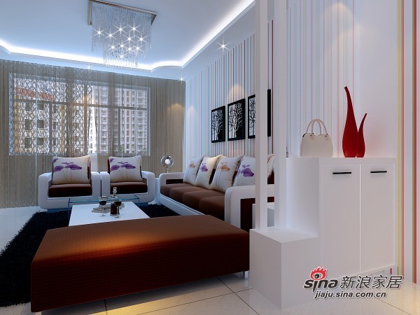 简约 二居 客厅图片来自用户2738093703在小夫妻5万拥有83㎡紫色浪漫2居室25的分享