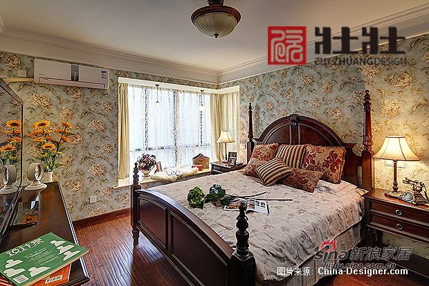 美式 公寓 卧室图片来自用户1907685403在160平全托实景美式风墨境66的分享