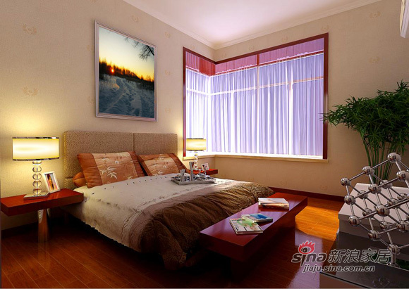 简约 三居 卧室图片来自用户2737782783在现代简约派装点107平中铁绿港幸福之家38的分享