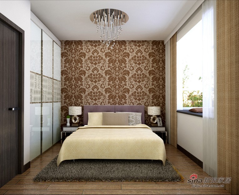 地中海 二居 卧室图片来自用户2756243717在5万巧装90平自然大方舒适两居24的分享