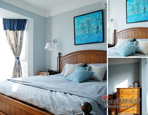 混搭 三居 卧室图片来自佰辰生活装饰在9万装100平蓝白配梦想之家18的分享