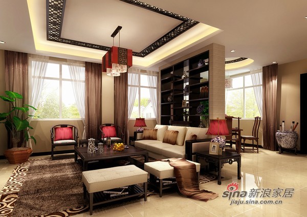 中式 三居 客厅图片来自用户1907661335在5.2万装现代中式恬静中式3居41的分享