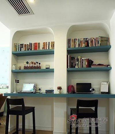 地中海 三居 书房图片来自用户2757320995在7.9万打造93平地中海之家75的分享
