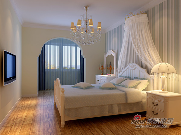 地中海 一居 卧室图片来自用户2757320995在一居室改造两居室打造地中海风格49的分享