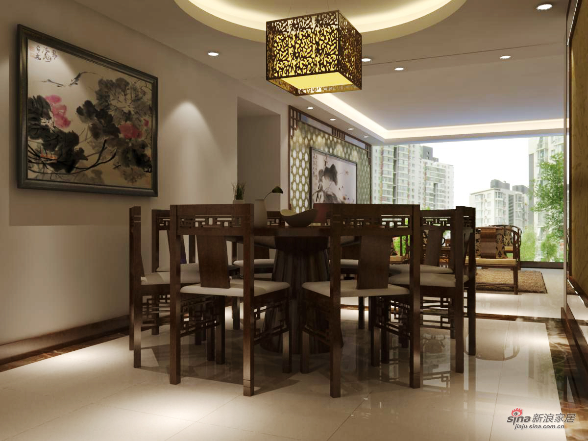 中式 四居 餐厅图片来自用户1907662981在温情中国风69的分享