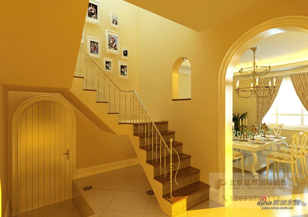 田园 别墅 楼梯图片来自用户2557006183在欧式田园风格36的分享