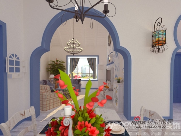 地中海 三居 餐厅图片来自用户2756243717在海洋的天堂 三居室地中海风格53的分享