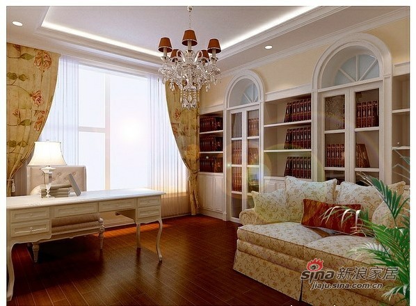 欧式 三居 书房图片来自用户2746869241在北京140平温馨浪漫欧式3居98的分享