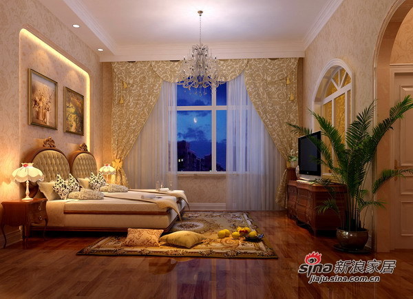 欧式 别墅 卧室图片来自用户2745758987在210平米的奢华欧式仅需22万元24的分享