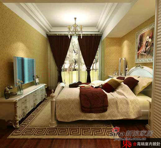 欧式 别墅 卧室图片来自用户2772873991在200平低调奢华欧式风62的分享