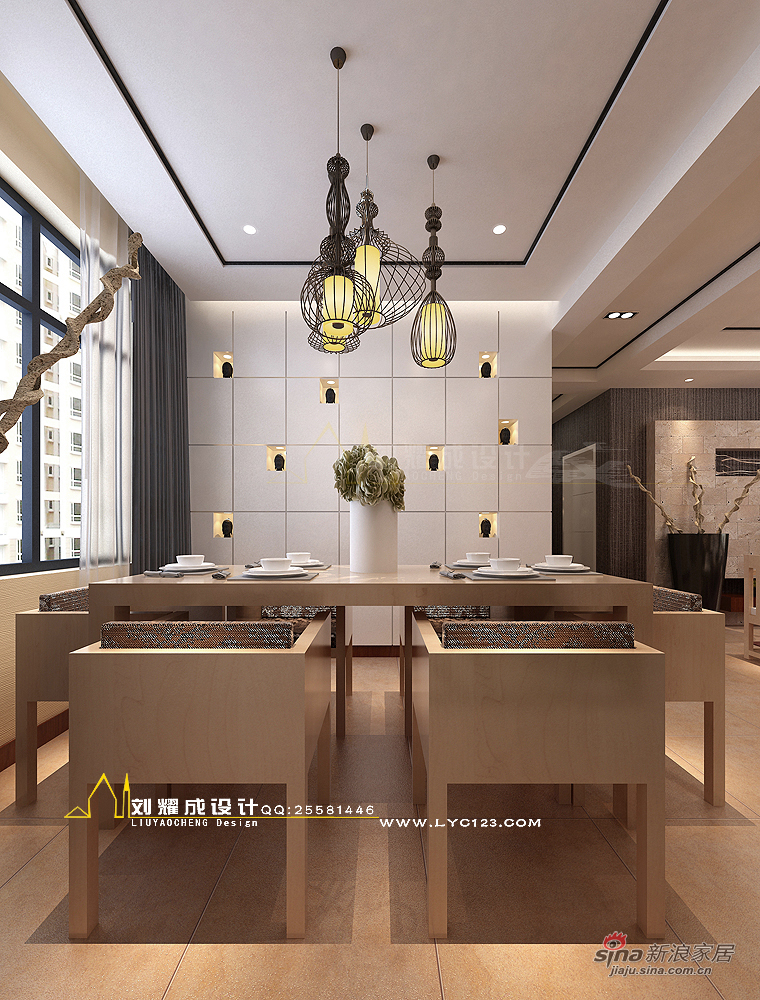 中式 三居 餐厅图片来自用户1907696363在【高清】16万打造有意有境130平三居室设计62的分享