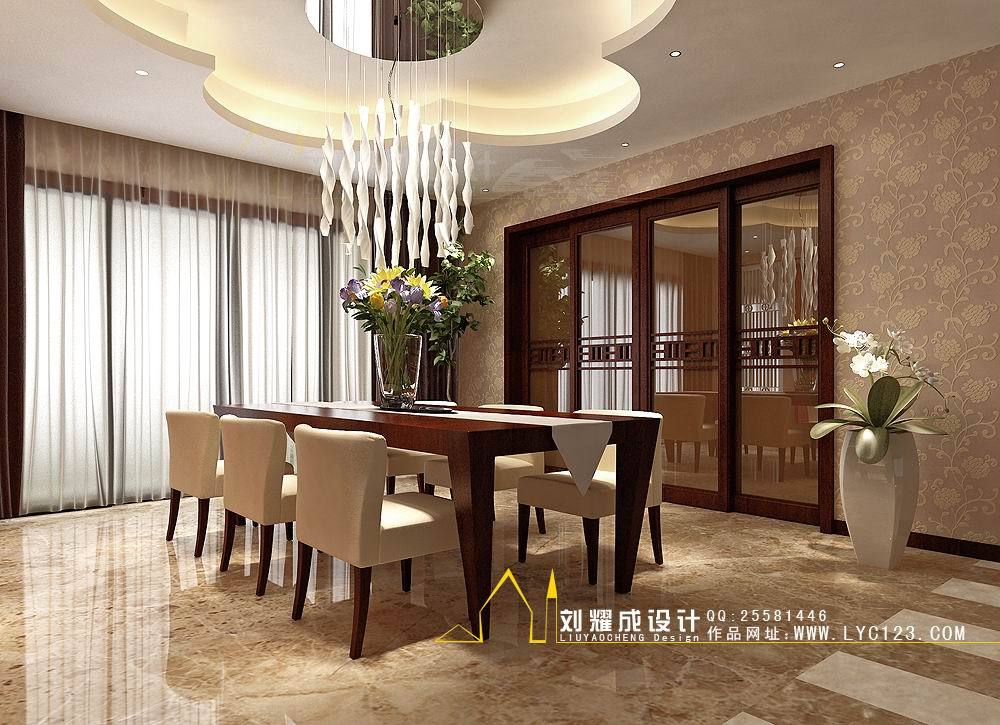 中式 复式 餐厅图片来自用户1907661335在【高清】300平新中式的贵族复兴97的分享