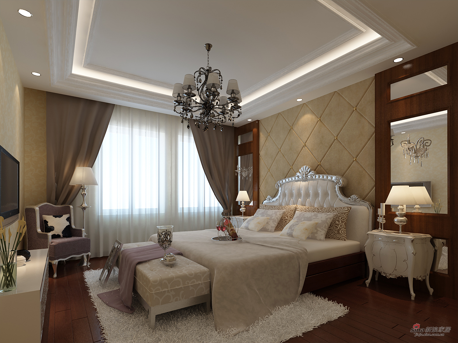 欧式 三居 卧室图片来自用户2746889121在180平深色系简约欧式风格家92的分享