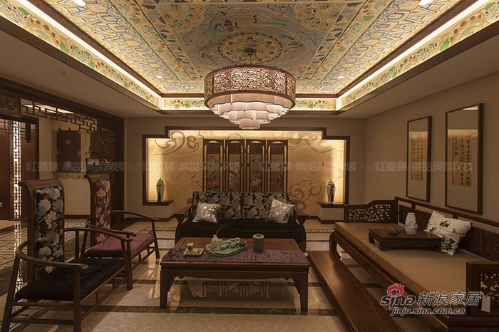 中式 三居 客厅图片来自用户1907661335在120平中式古典体验东方韵味79的分享