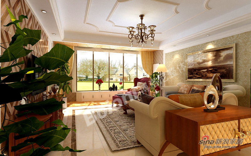 欧式 四居 客厅图片来自用户2746889121在11万打造180平新欧式风格银丰花园35的分享