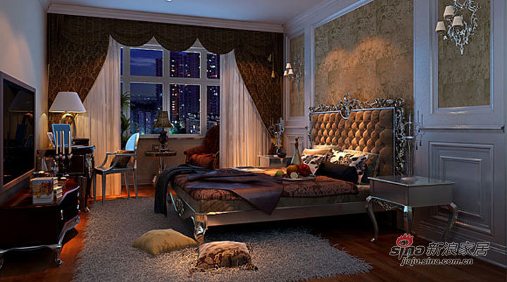 欧式 三居 卧室图片来自用户2746889121在8.7万打造恒盛豪庭157平欧式三居54的分享