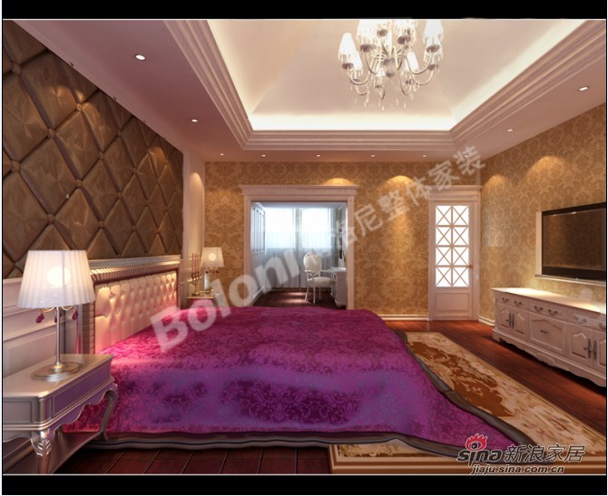 欧式 别墅 卧室图片来自用户2746948411在别墅户型现代欧式风格设计展示！85的分享