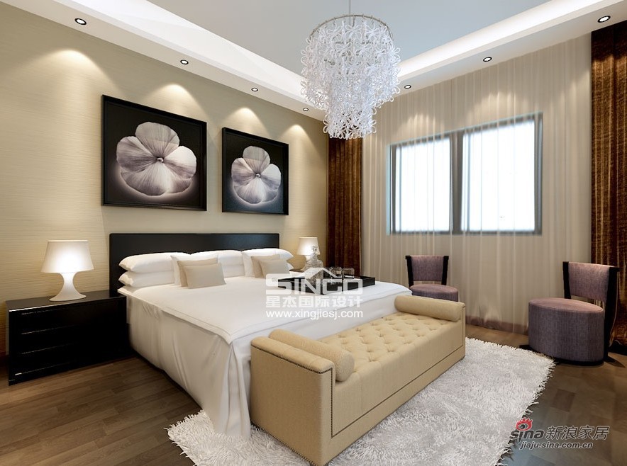 中式 别墅 卧室图片来自用户1907662981在星杰国际设计50万装修270㎡ 中式风格39的分享
