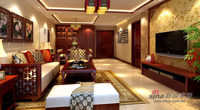 中式 四居 客厅图片来自用户1907659705在4居220平中式传统文化的审美意蕴50的分享