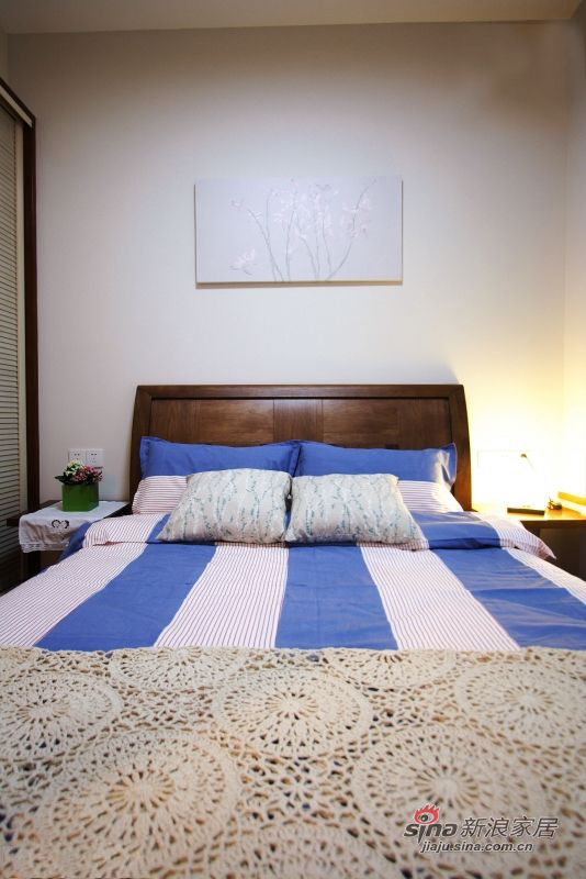 简约 三居 卧室图片来自佰辰生活装饰在12万营造80平江南混搭风三居93的分享