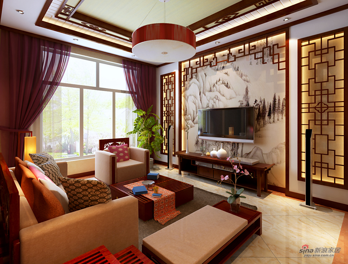 中式 别墅 客厅图片来自用户1907659705在一品山独栋300平米中式风格56的分享