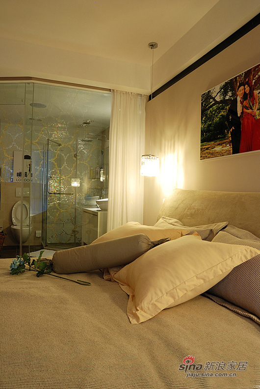 简约 三居 卧室图片来自佰辰生活装饰在9万打造120平休闲质感美式家98的分享