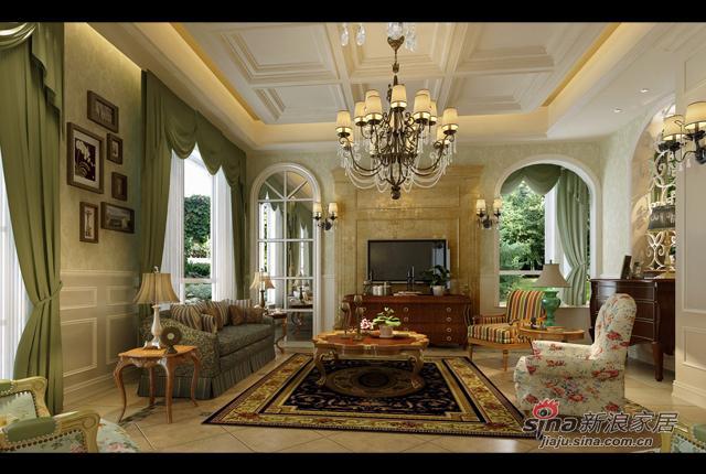 美式 别墅 客厅图片来自用户1907685403在领秀观山悦57的分享