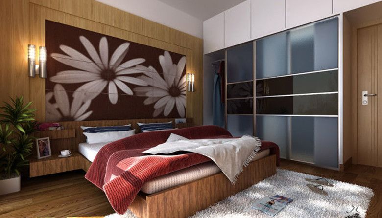 简约 三居 卧室图片来自用户2557979841在武汉实创装饰保利心语16的分享